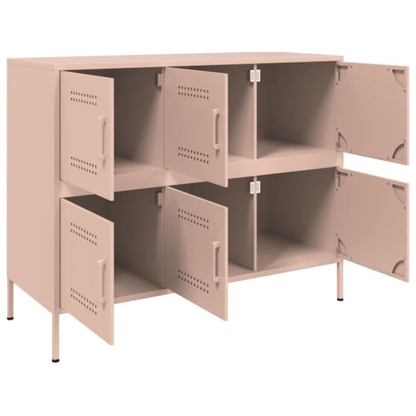 Skåp rosa 100,5x39x79 cm stål