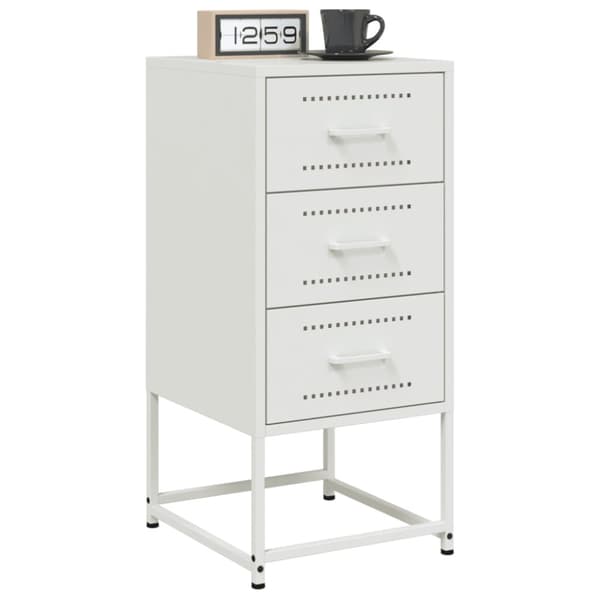 Sängbord 2 st vit 36x39x78 cm stål
