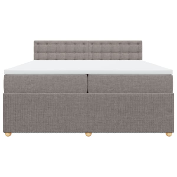 Ramsäng med madrass taupe 200x200 cm tyg