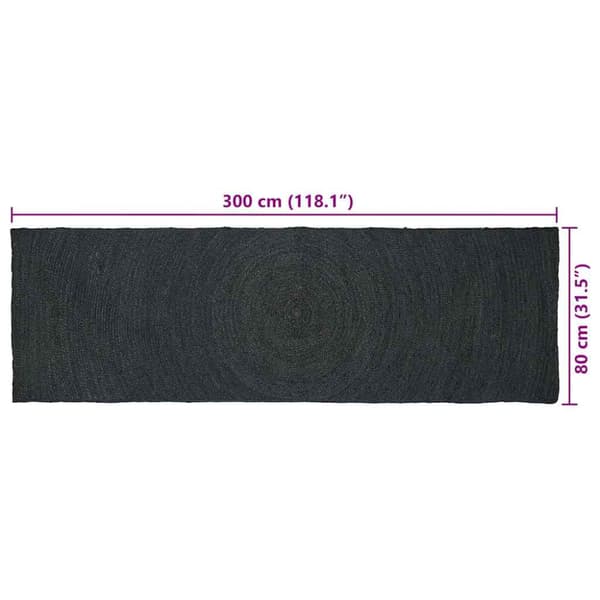 Områdesmattor Rektangulär Mörkgrå 80 x 300 cm Jute