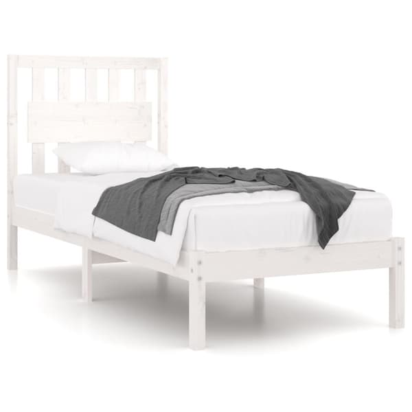 Sängram vit massiv furu 90x200 cm