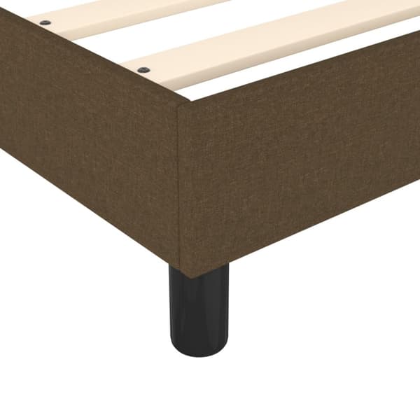 Boxspring-sängram mörkbrun 80x200 cm tyg