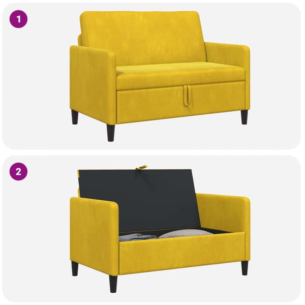 Soffa med förvaring Gul 122 x 78 x 87 cm Polyester