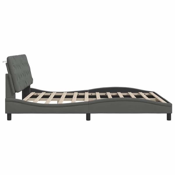 Bed Frame without Mattress Dark Grey 180x200 cm Fabric