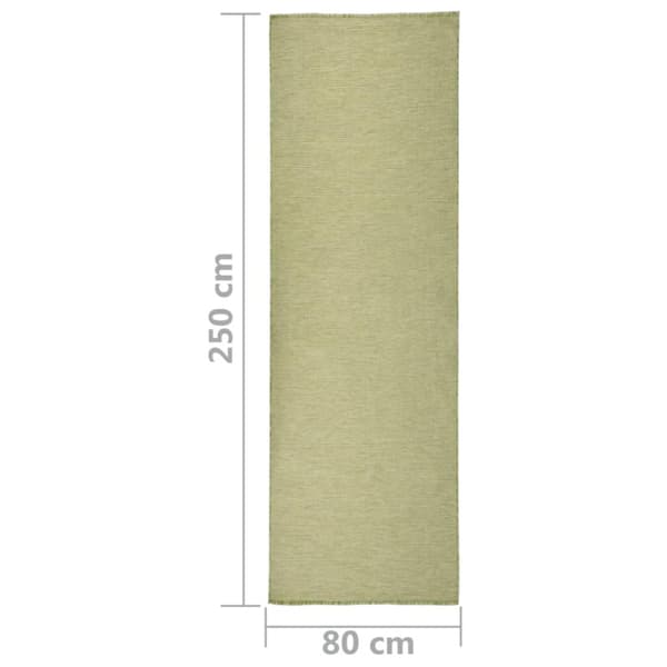 Utomhusmatta plattvävd 80x250 cm grön