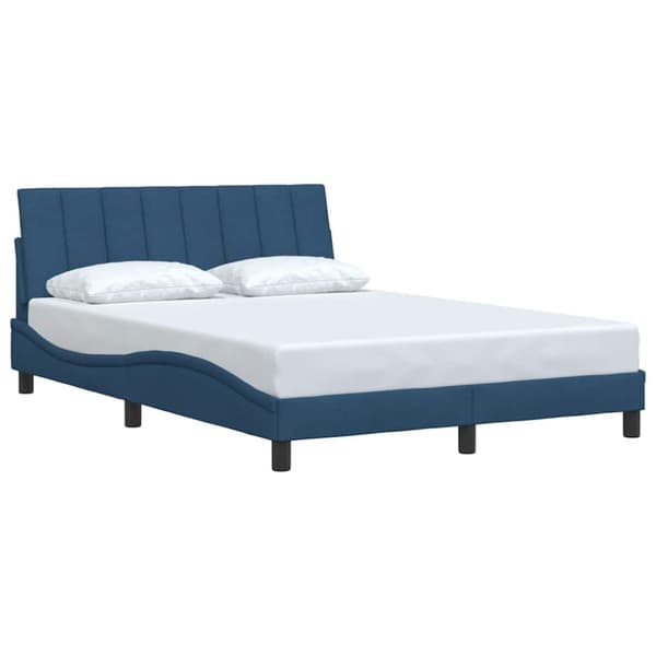 Bed Frame without Mattress "Hanko" Blue 120x200 cm Fabric