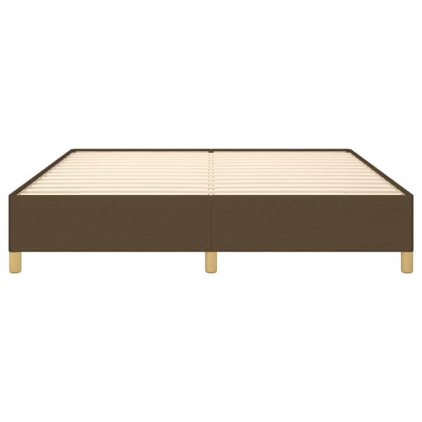 Boxspring-sängram mörkbrun 160x200 cm tyg