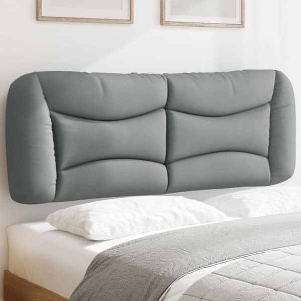 Headboard Cushion "Hvar" Light Grey 140 cm Fabric