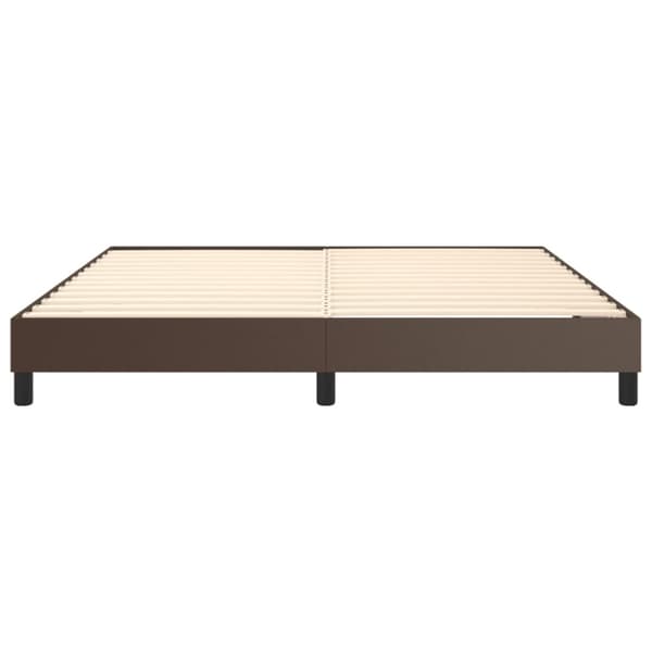 Boxspring-sängram brun 180x200 cm konstläder