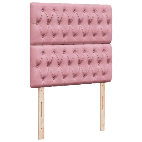 Ramsäng med madrass rosa 80x200 cm sammet