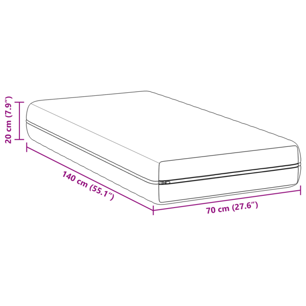 Madrass Vit 70 x 140 cm Pocketfjäder
