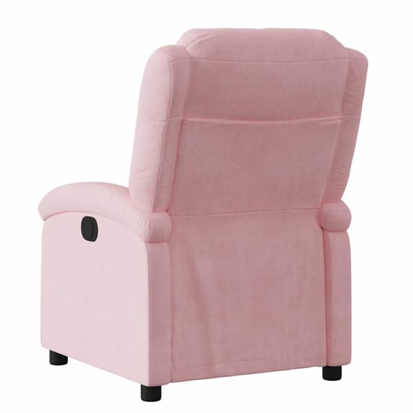 Elektrisk reclinerfåtölj rosa sammet