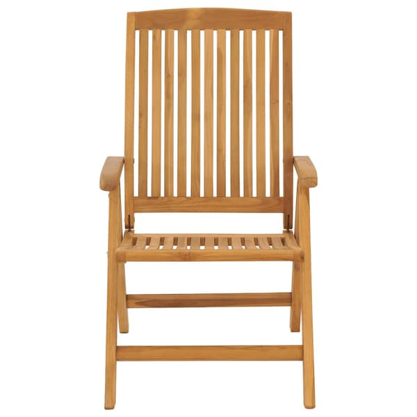 Fällbara fåtöljer med dynor, 8 st, massivt trä, teak