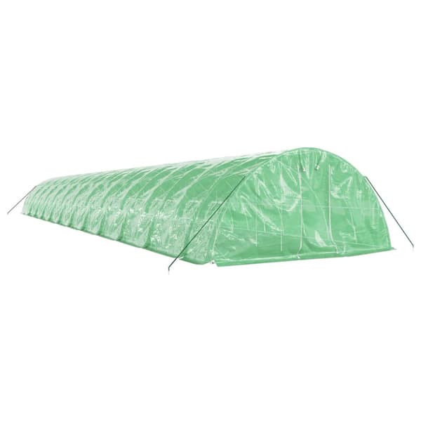 Växthus med stålram grön 120 m² 24x5x2,3 m