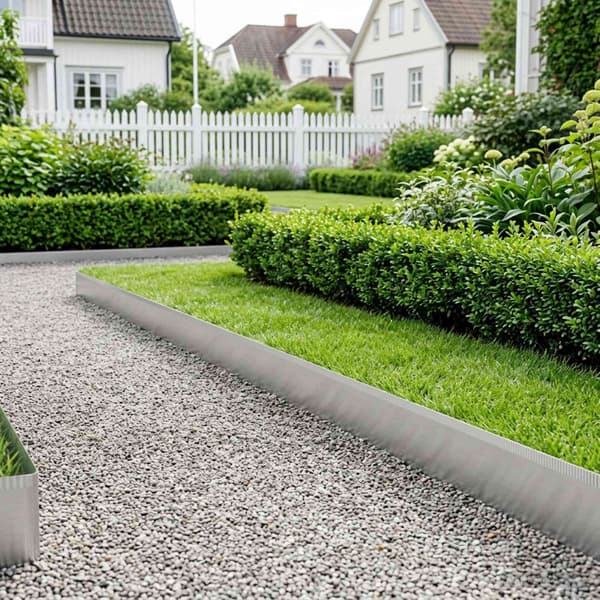 vidaxl Kant för gräsmatta 5 m x 25 cm Galvaniserat stål Silver