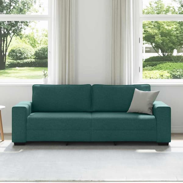3-sitssoffa mörkgrön 220x77x82 cm tyg