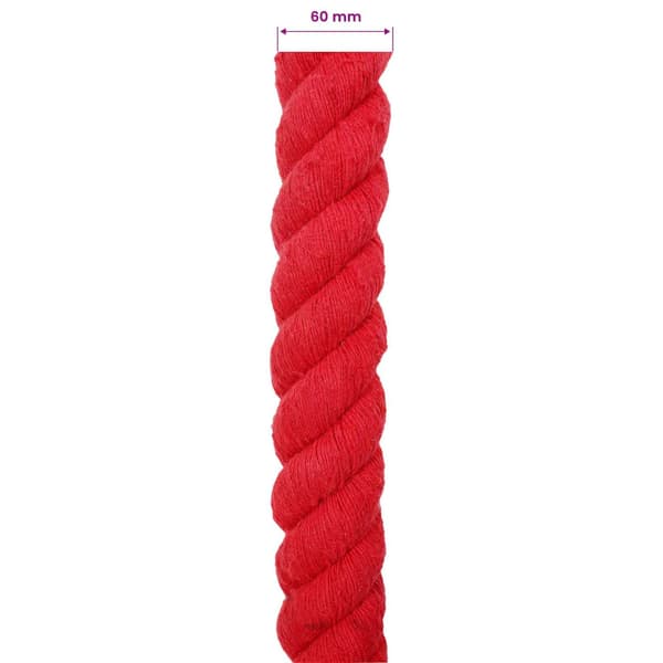 Rep Röd 6 x 6 x 500 cm Bomull