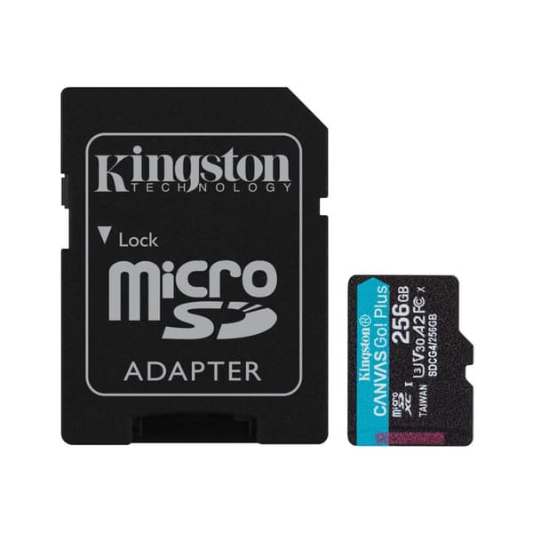 Kingston Canvas Go! Plus - flash-minneskort - 256 GB - mikroSDXC UHS-I