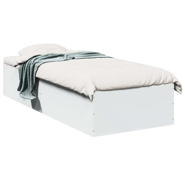 Golvsängsram Vit 80 x 200 cm Konstruerat trä