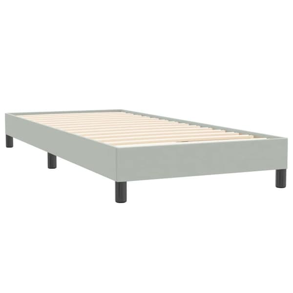 Ramsäng med madrass ljusgrå 80x220 cm sammet