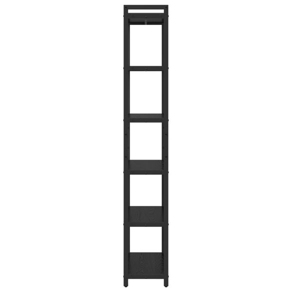 Hyllsystem Svart Ek 60 x 30 x 189,5 cm Konstruerat trä