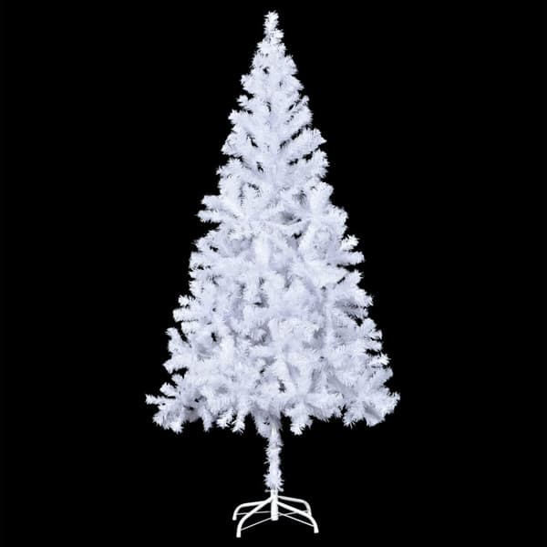 Belyst plastgran med kulor 210 cm 910 grenar