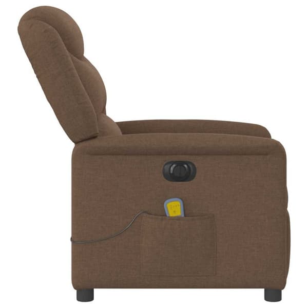 Elektrisk massagefåtölj brun tyg