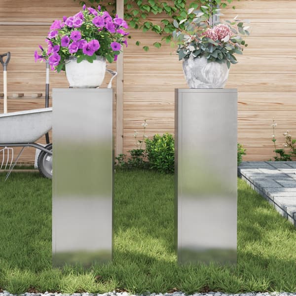 Växtställ 2 pcs Silver 24 x 24 x 75 cm Rostfritt stål
