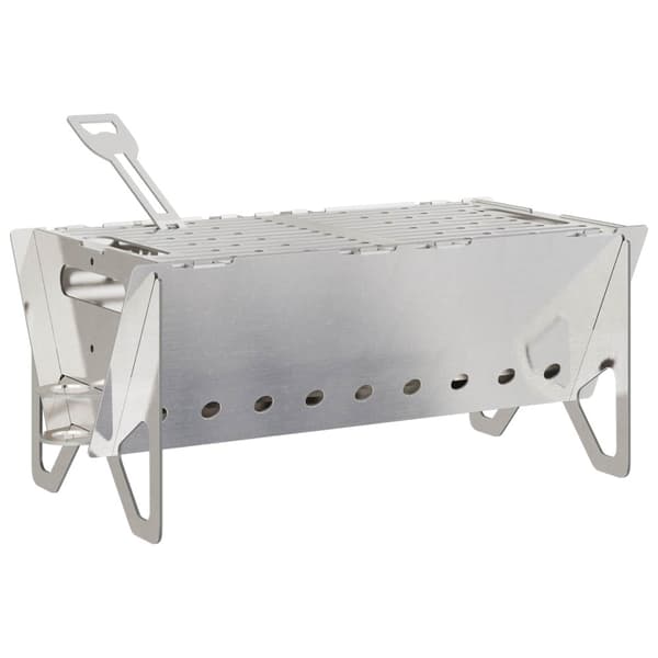 Camping Eldstad 42 x 22 x 18 cm Rostfritt stål Silver