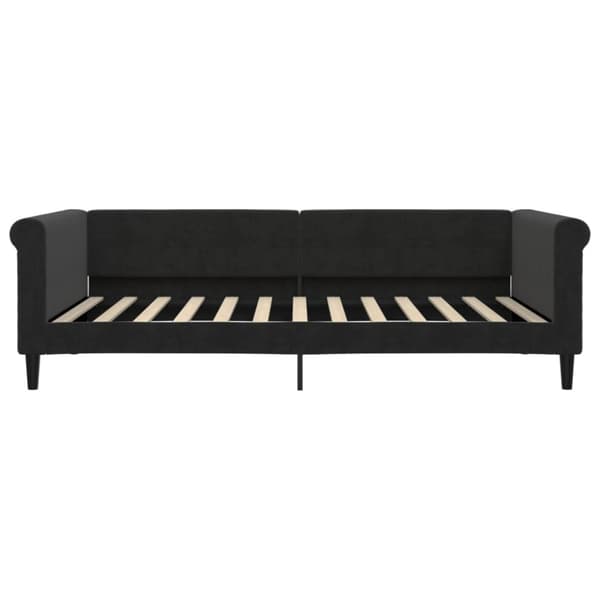 Dagbädd utdragbar med lådor svart 100x200 cm sammet