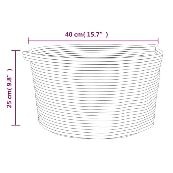 Förvaringskorg grå och vit Ø40x25 cm bomull
