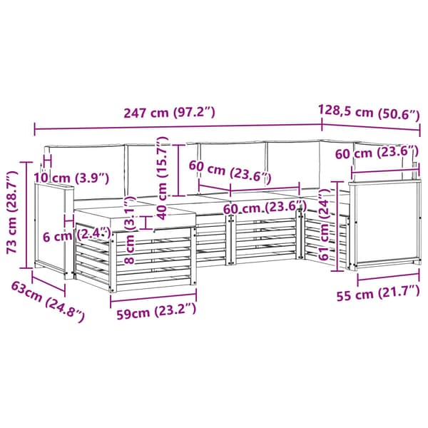 Sektionsoffgrupp med kudde 5 pcs