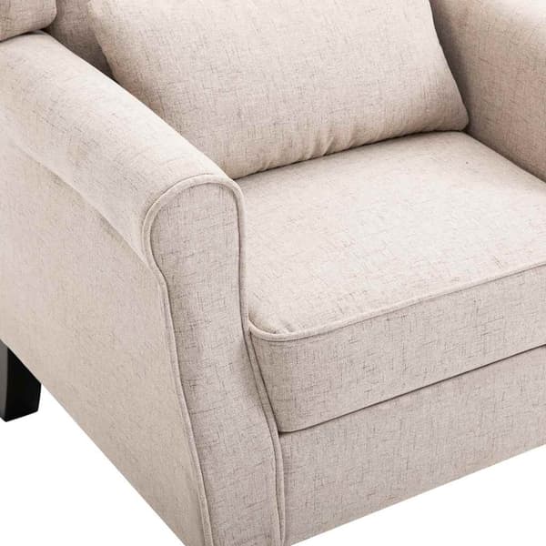 Fåtölj beige tyg