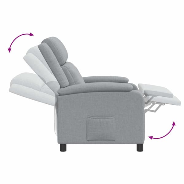 Massagefåtölj Ljusgrå Tyg