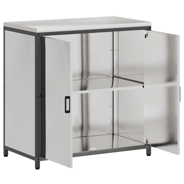 Köksförvaringsskåp HATTEM Silver 90 x 50 x 92 cm Stål