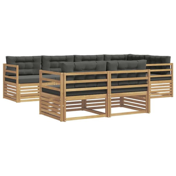 Utomhussoffset med kudde 7 pcs Vit och antracit Polyester