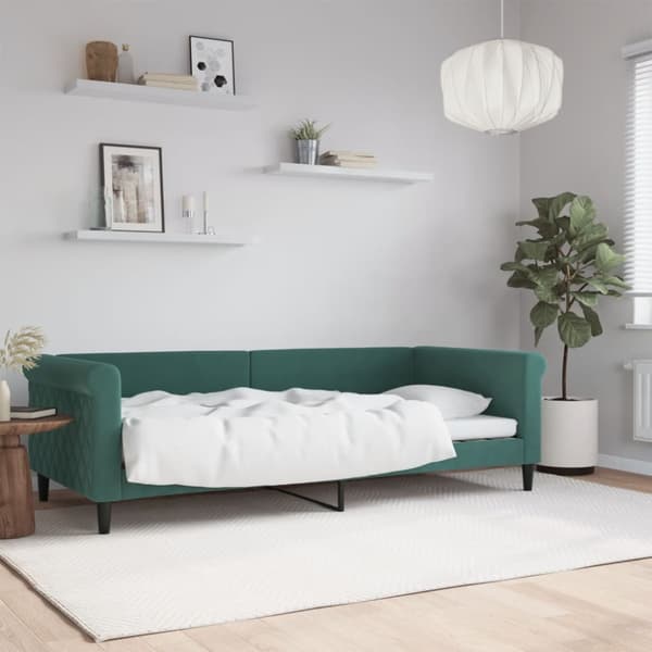 Dagbädd mörkgrön 90x200 cm sammet