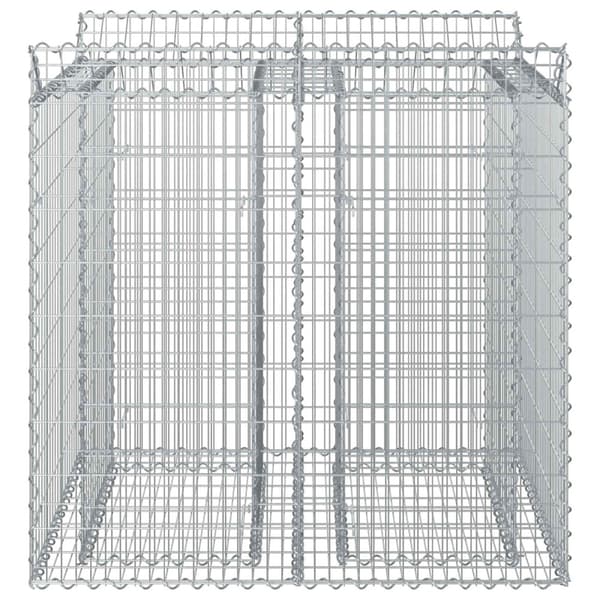 Gabion upphöjd säng 2 pcs Silver