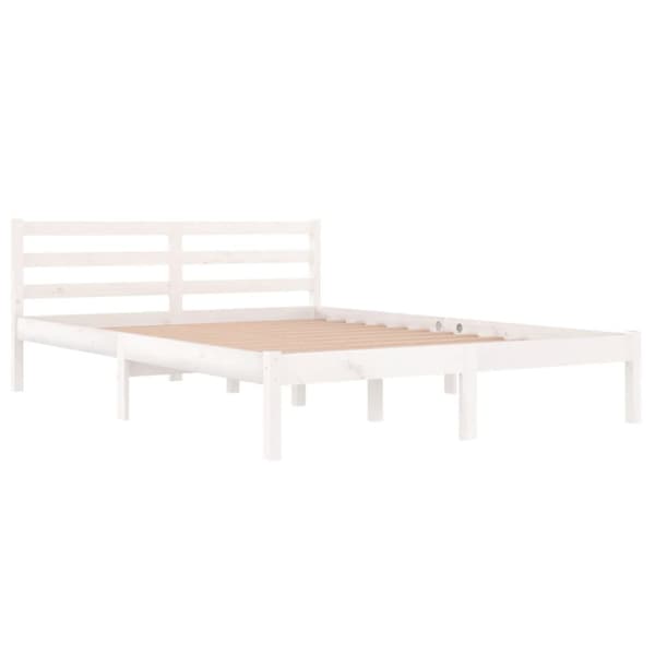 Sängram massiv furu 140x200 cm vit