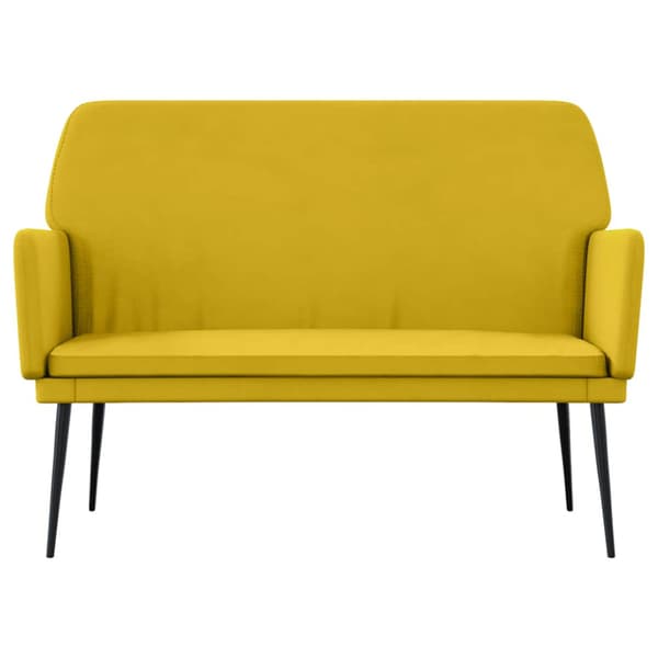 Bänk gul 108x79x79 cm sammet