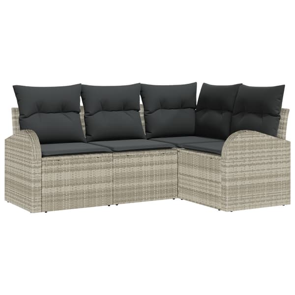 Trädgårdsoffset 4 pcs Ljusgrå konstrotting