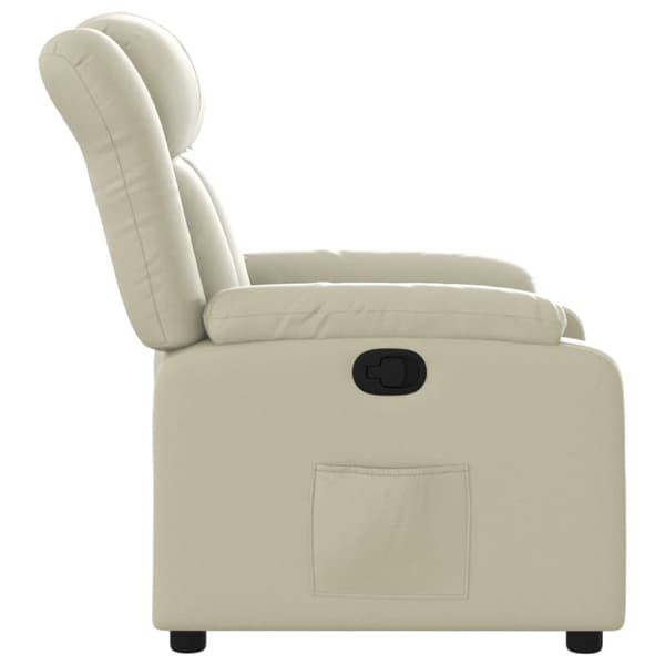 Reclinerfåtölj gräddvit konstläder