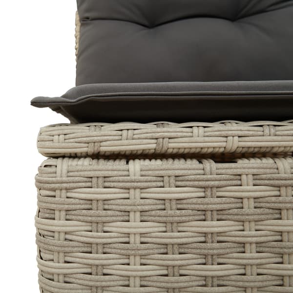 Soffset med kudde 10 pcs Ljusgrå Poly Rattan
