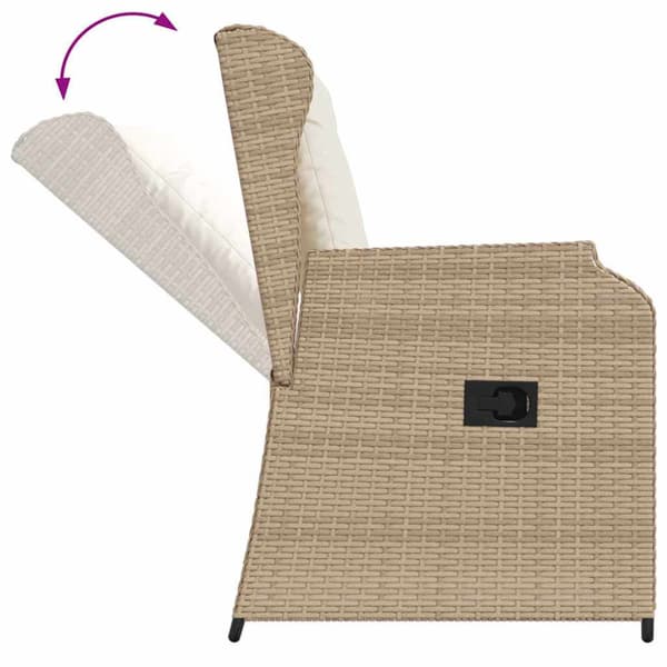 Trädgårdsbänk 2 pcs Beige konstrotting