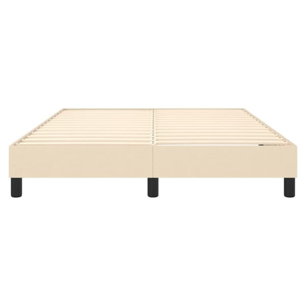 Boxspring-sängram gräddvit 140x190 cm tyg