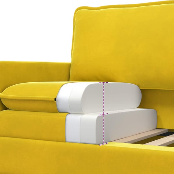 Soffa Gul 196 x 81 x 87,5 cm Sammet