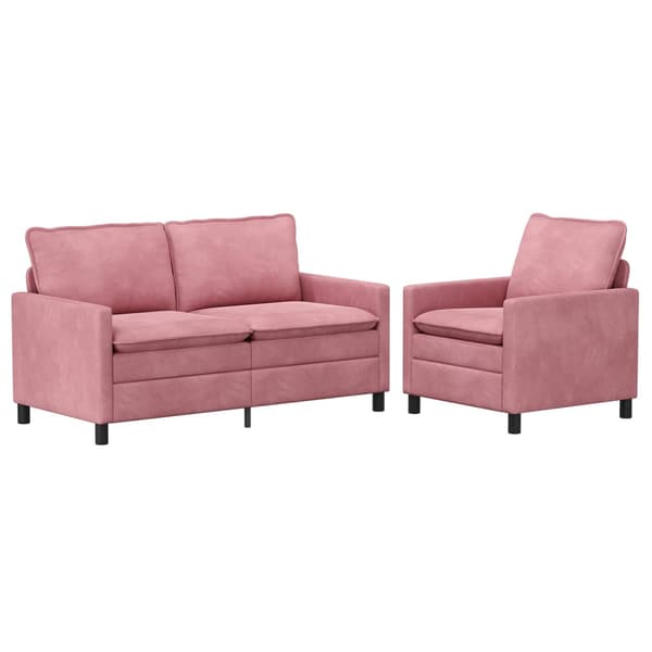 Soffset 2 pcs Rosa Sammet