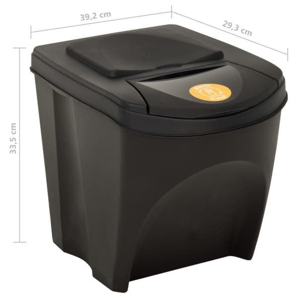 Staplingsbara soptunnor 3 st antracit 75 L