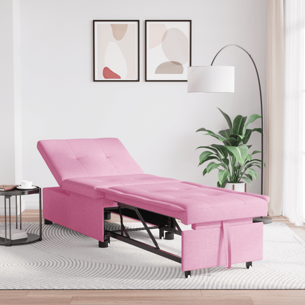 Pull Out Sofa Bed Rosa 194 x 50 x 82 cm tyg