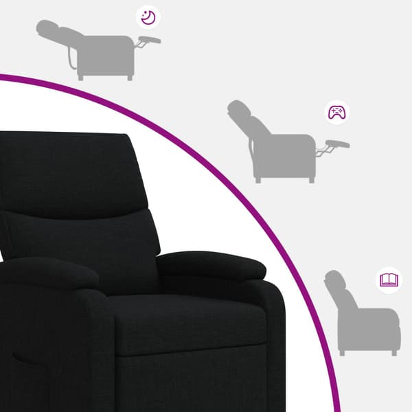 Massagefåtölj Svart Tyg